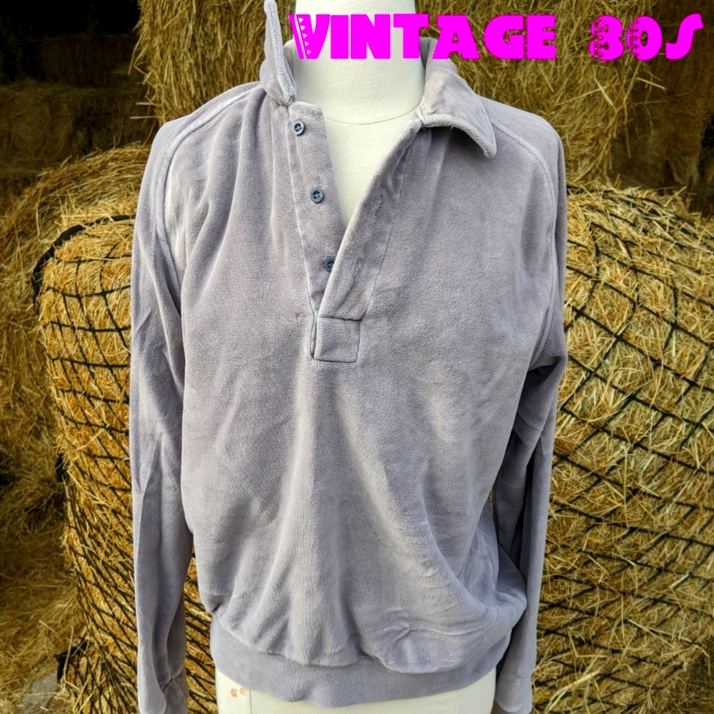 Vintage Silver Pony Velour Polo